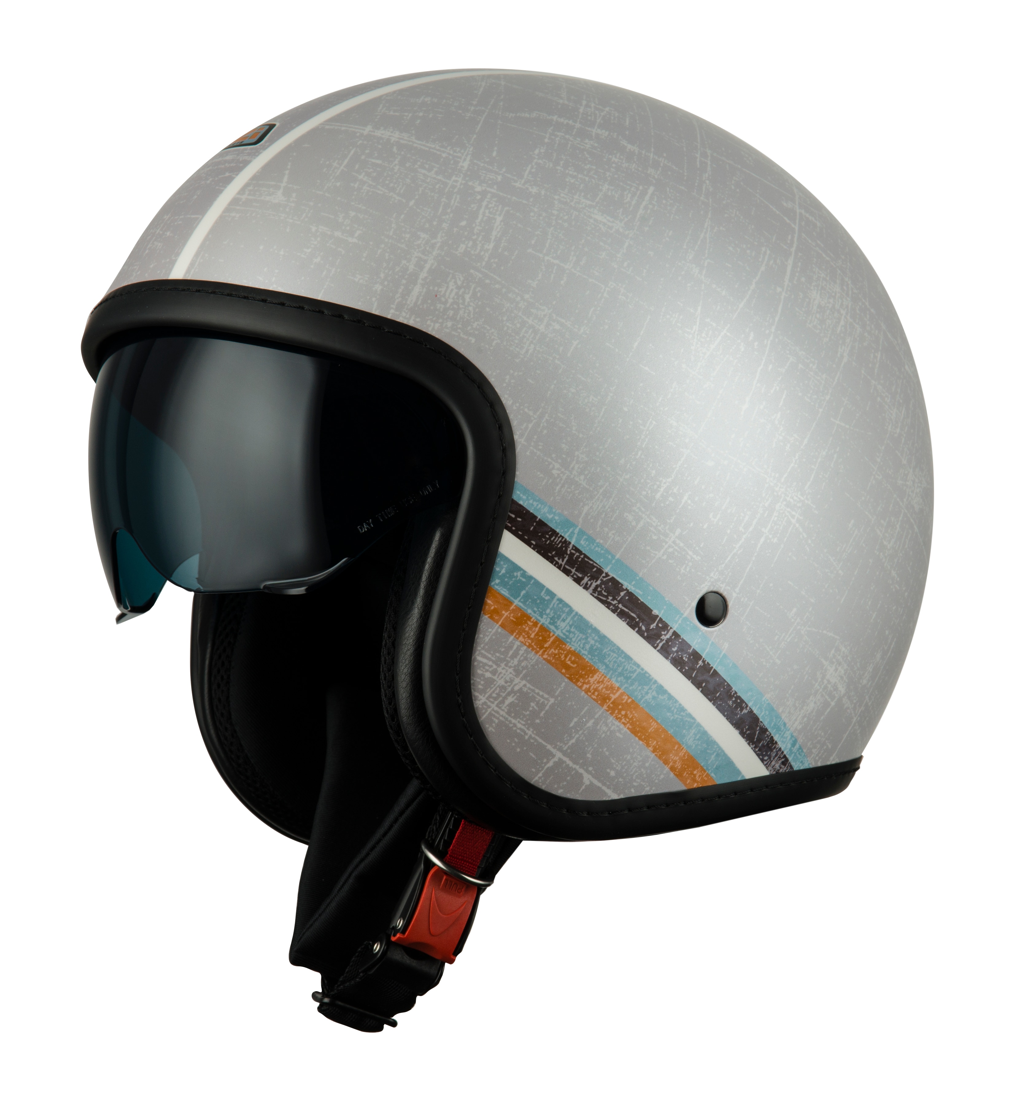 Casco de moto Jet Rolling 4 Sun NZI - Gris / Naranja Gris / Naranja-1