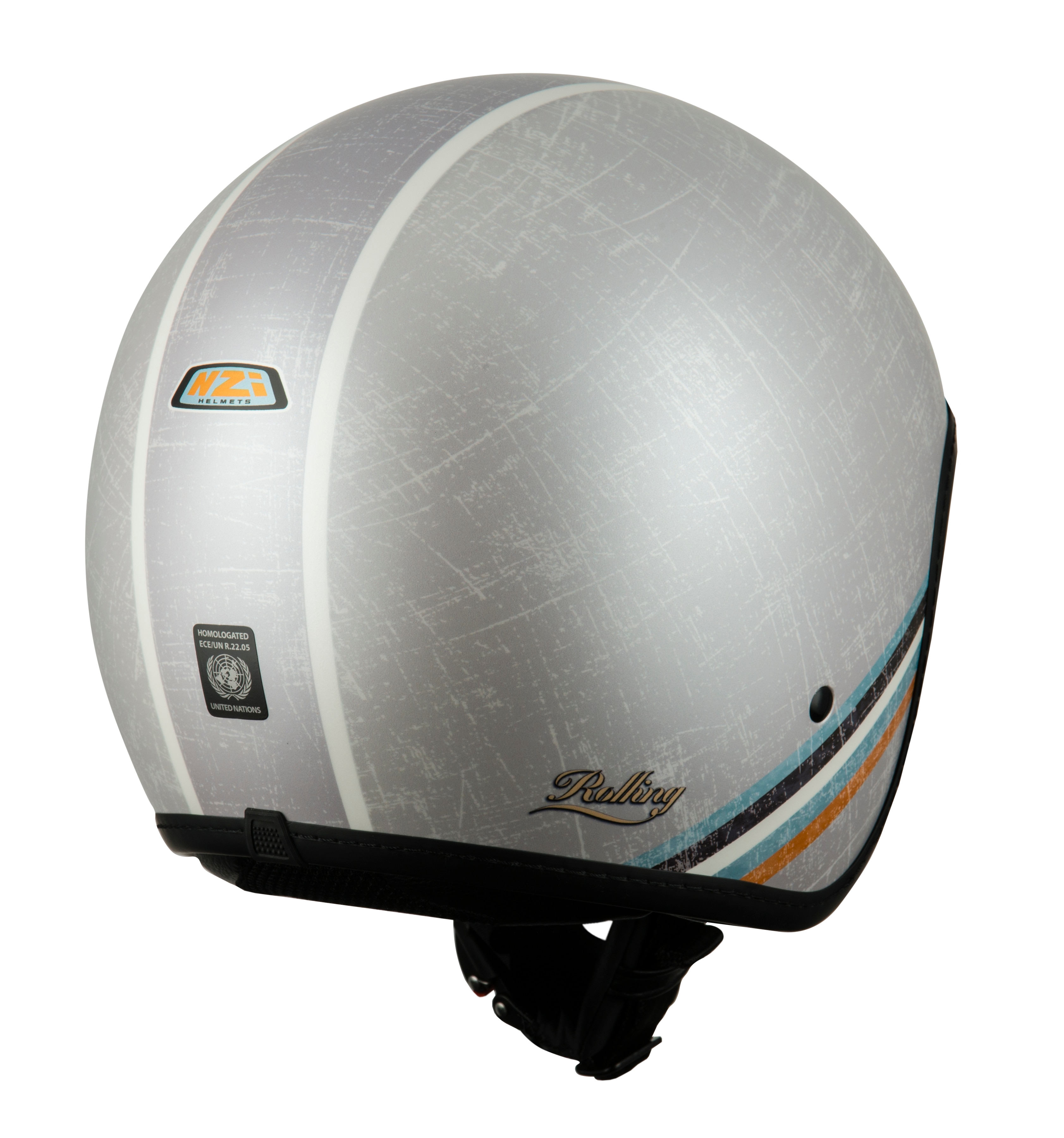 Casco de moto Jet Rolling 4 Sun NZI - Gris / Naranja Gris / Naranja-2