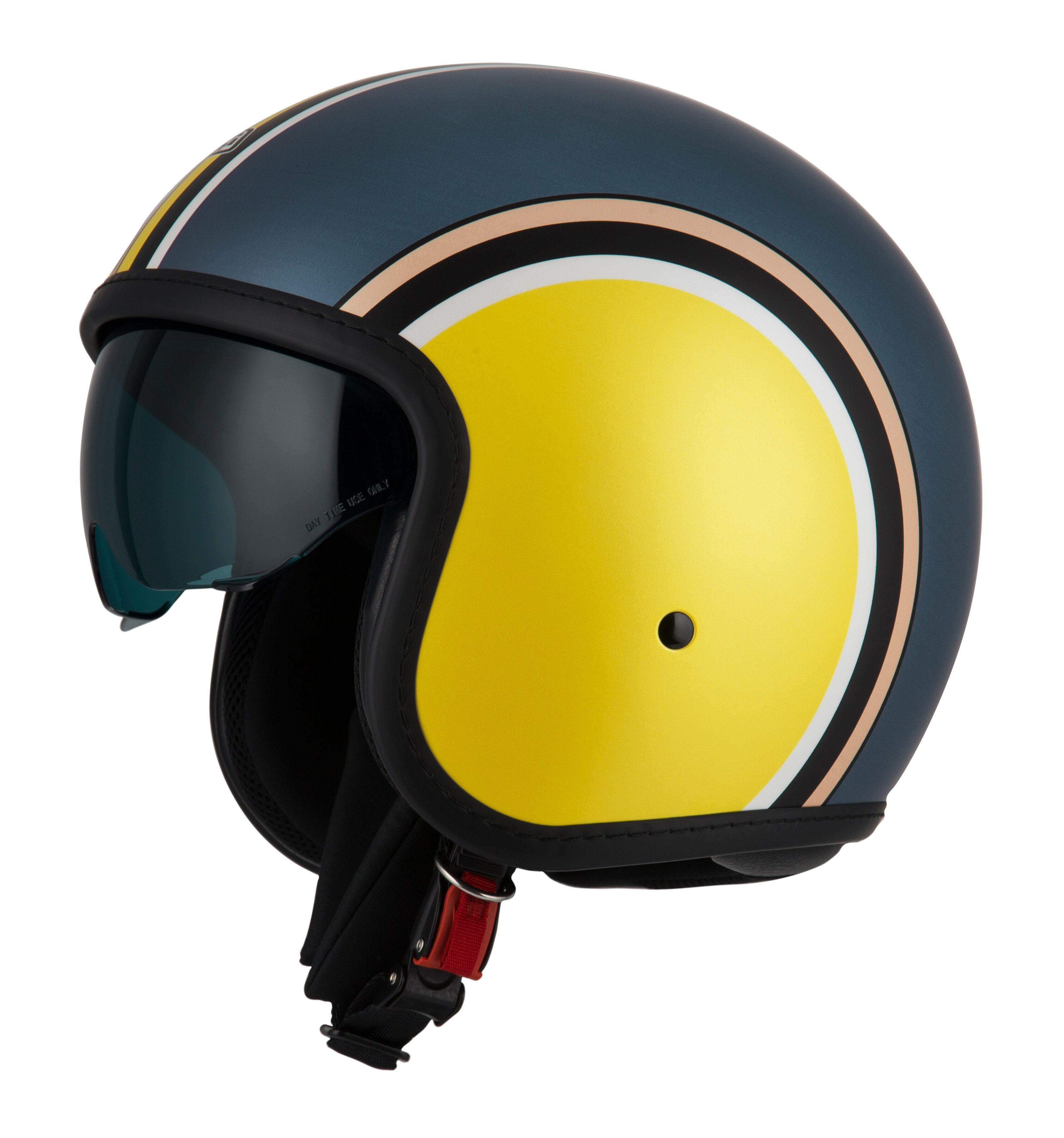 Casco de moto Jet Rolling 4 Sun NZI - Azul marino / Amarillo Azul marino / Amarillo-1