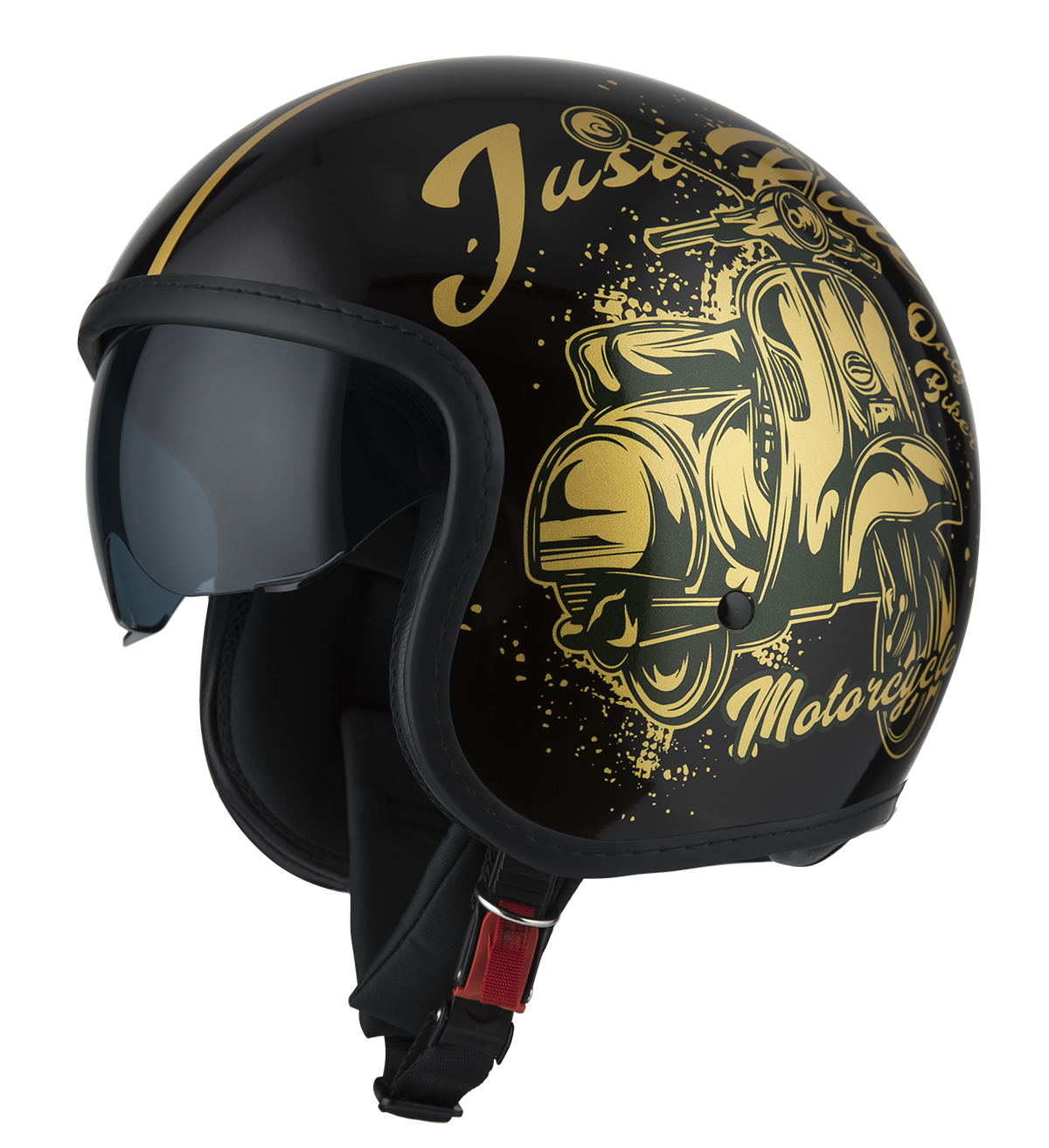 Casco de moto Jet Rolling 4 Sun NZI - Negro / Amarillo Negro / Amarillo-1