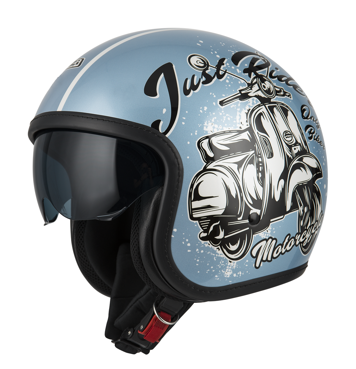 Casco de moto Jet Rolling 4 Sun NZI - Azul / Negro Azul / Negro-1