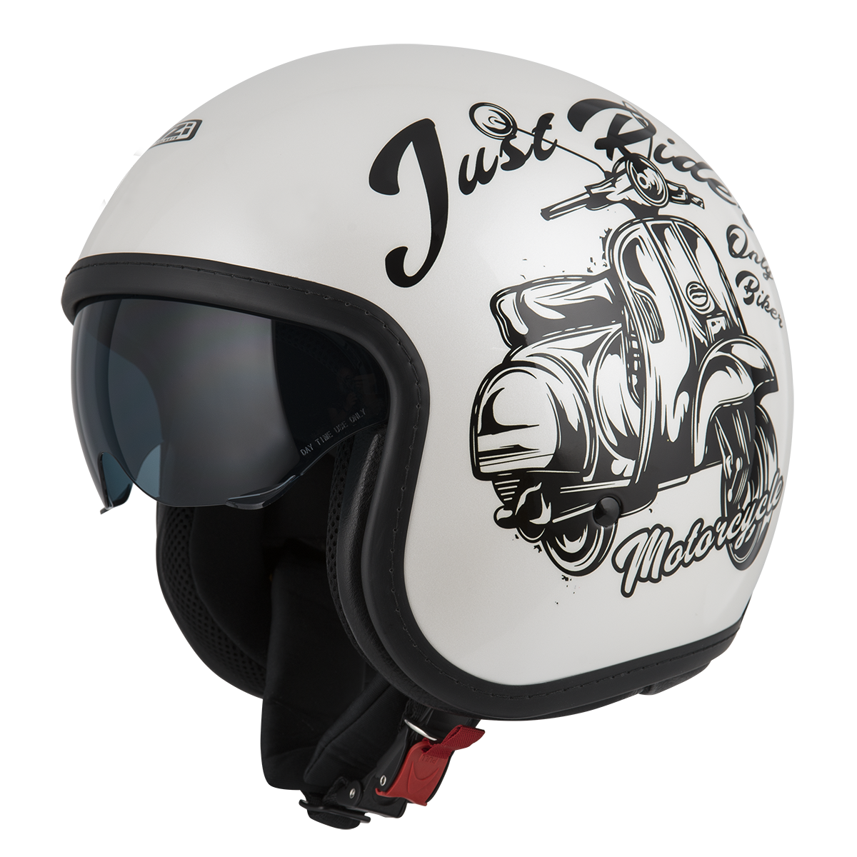 Casco de moto Jet Rolling 4 Sun NZI - Blanco / Negro Blanco / Negro-1