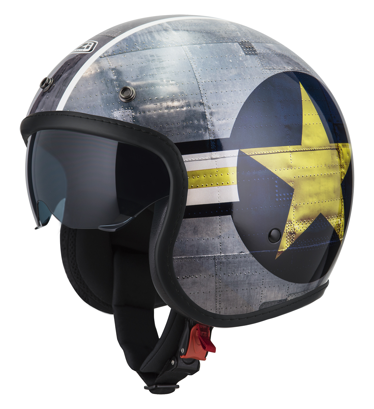 Casco de moto Jet Rolling 4 Sun NZI - Gris / Amarillo Gris / Amarillo-1