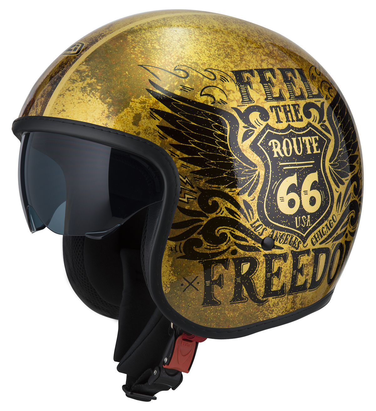 Casco de moto Jet Rolling 4 Sun NZI - Amarillo Flúor / Negro Amarillo Flúor / Negro-1