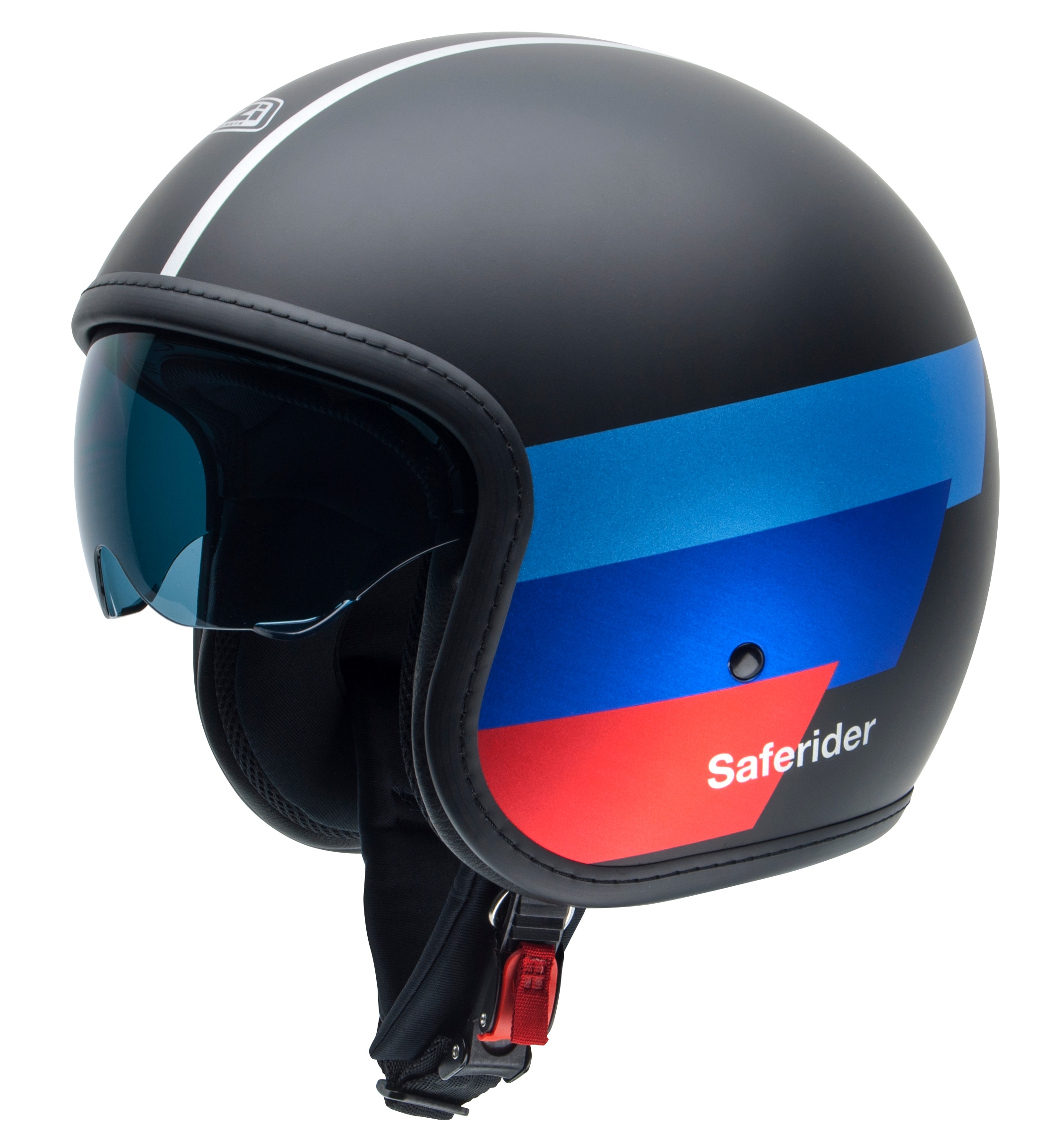 Casco de moto Jet Rolling 4 Sun NZI - Negro / Azul Negro / Azul-1