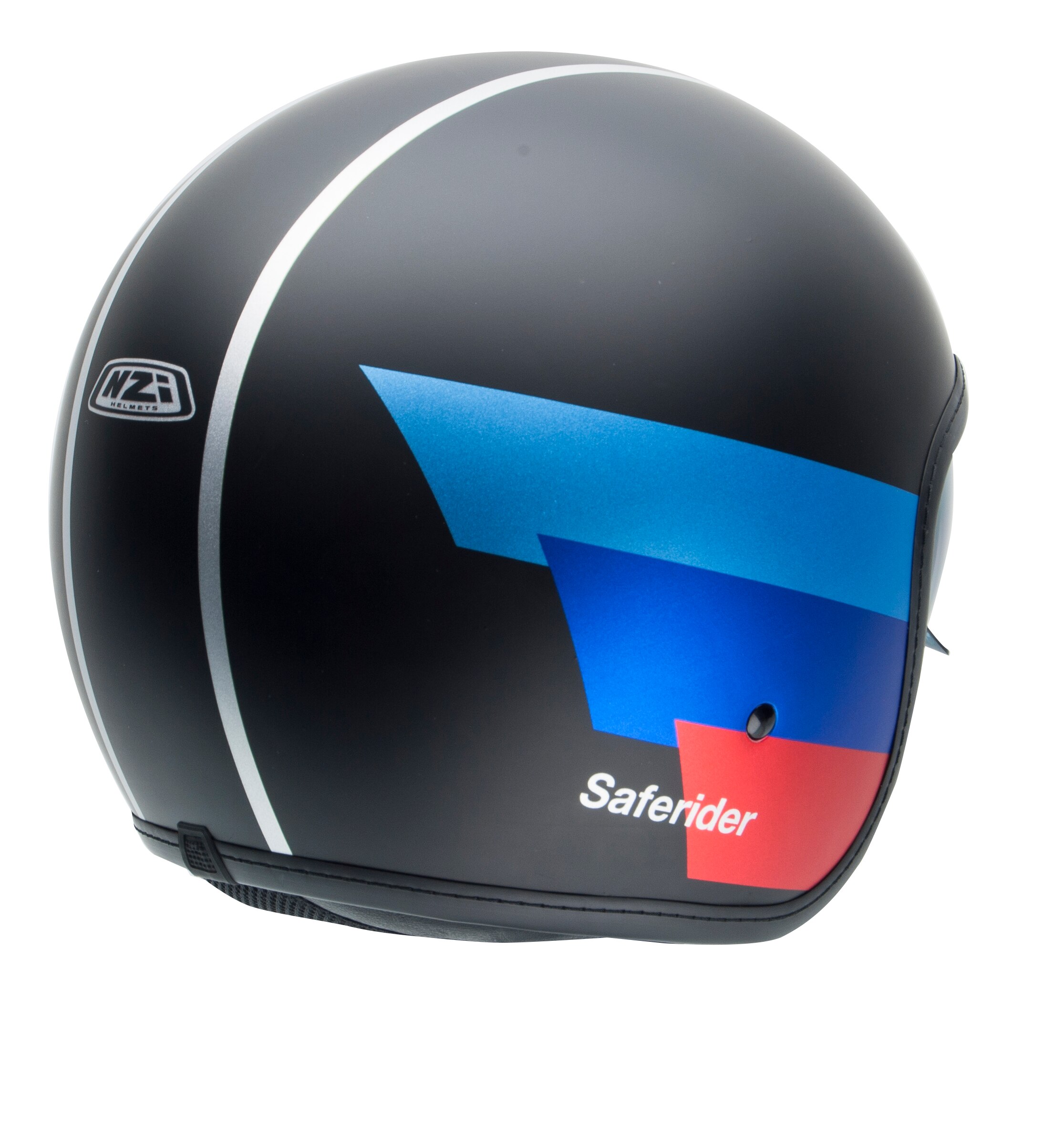 Casco de moto Jet Rolling 4 Sun NZI - Negro / Azul Negro / Azul-2