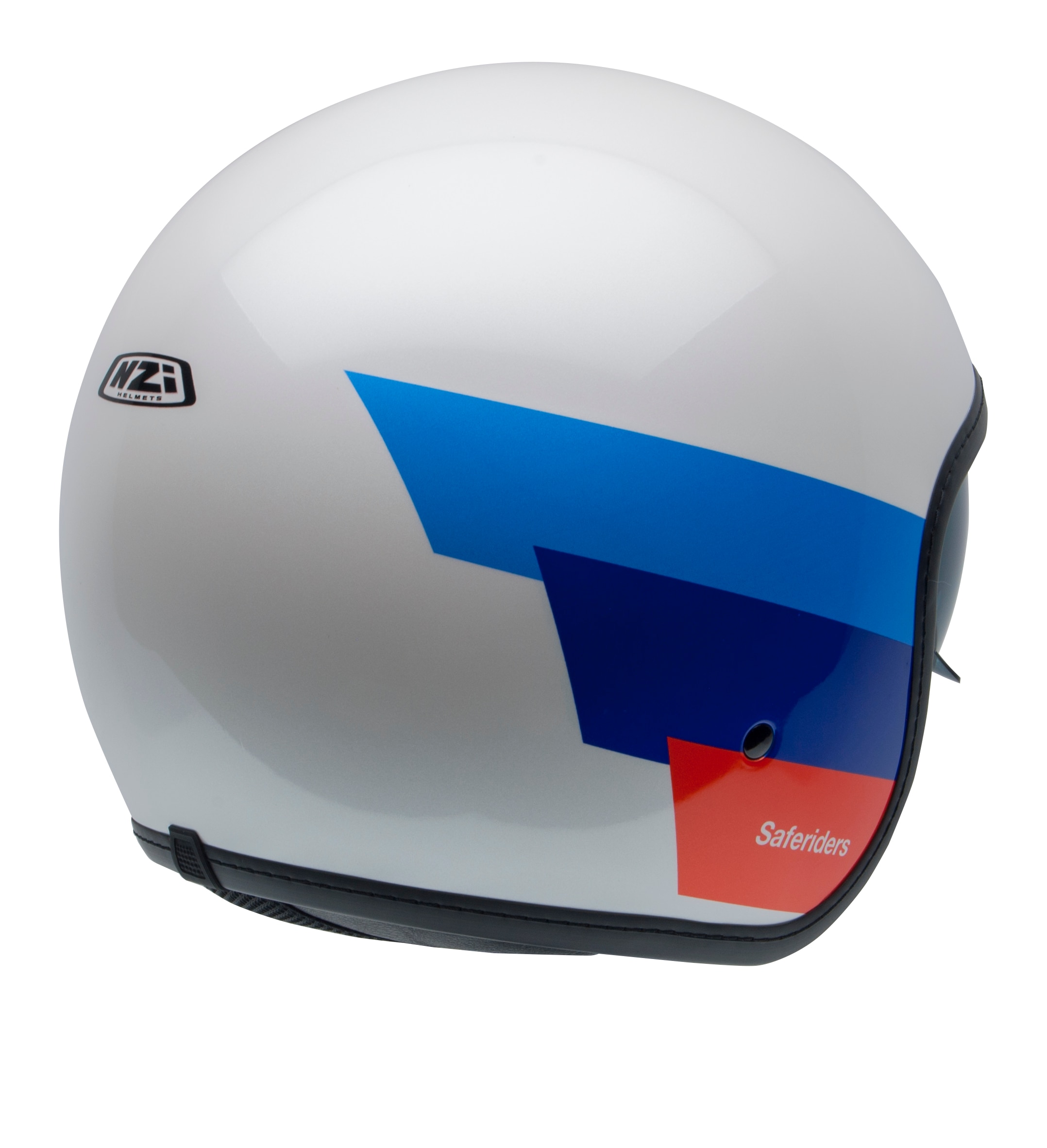 Casco de moto Jet Rolling 4 Sun NZI - Blanco / Azul Blanco / Azul-2