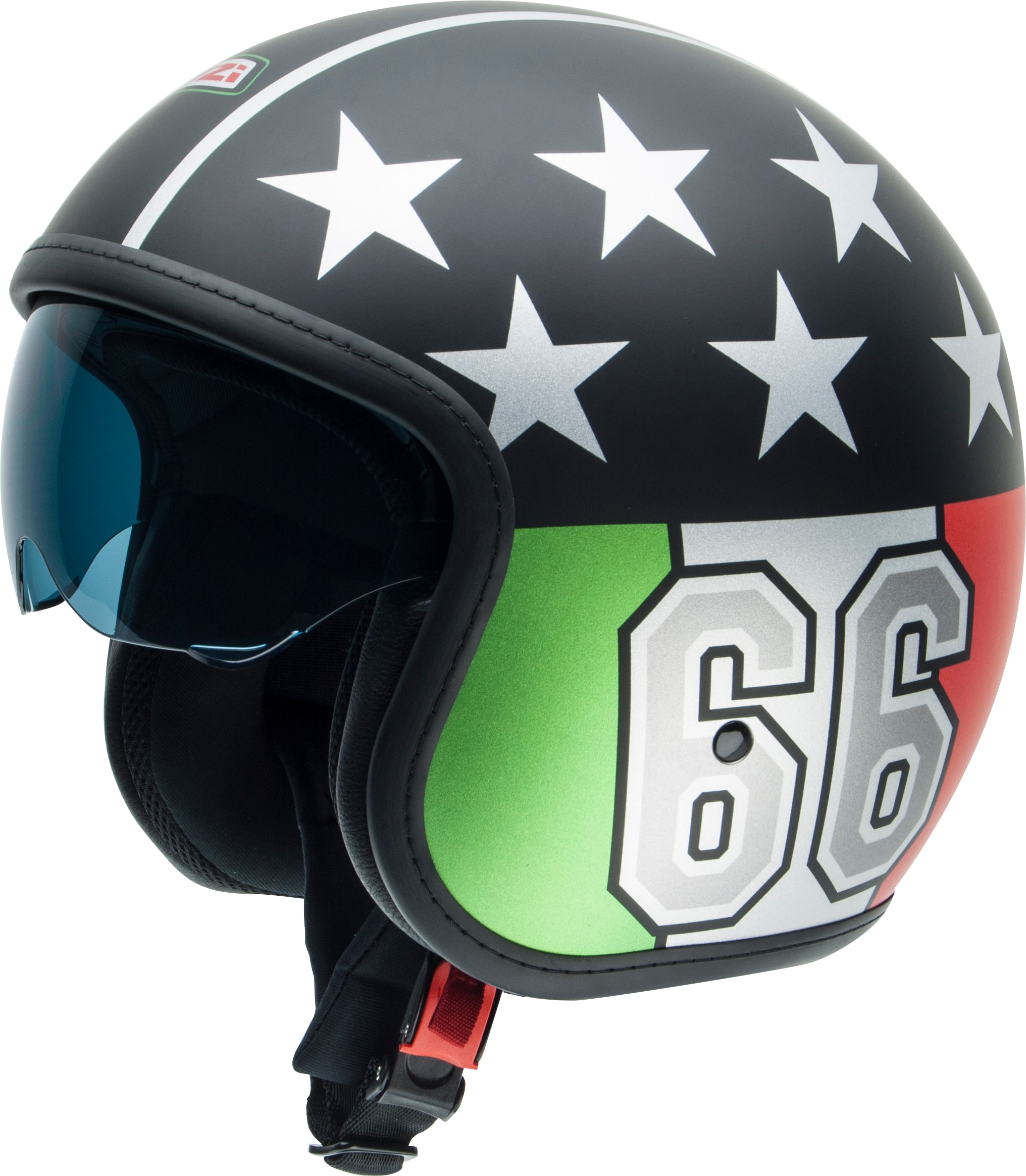Casco de moto Jet Rolling 4 Sun NZI - Negro / Verde Negro / Verde-1