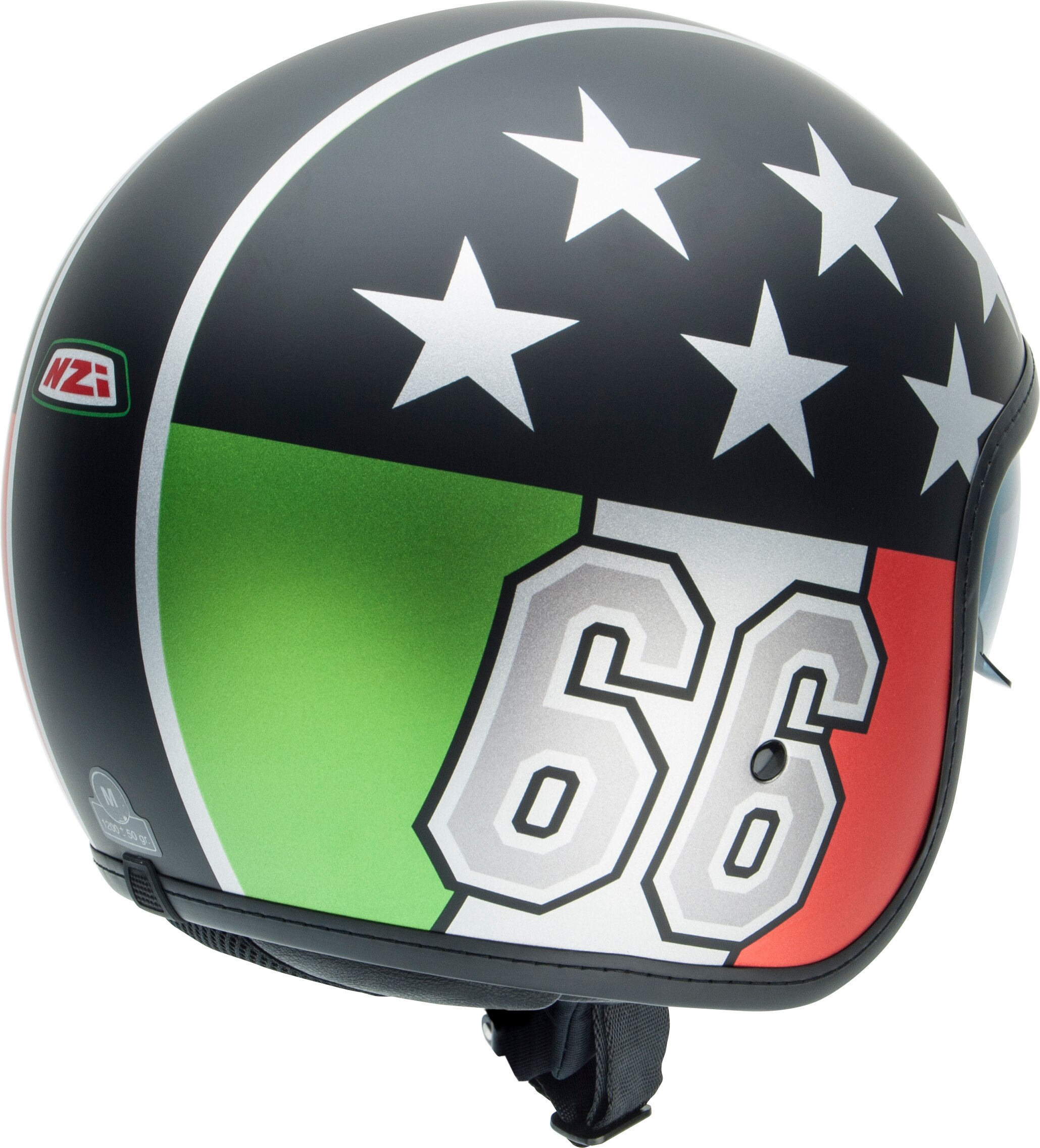 Casco de moto Jet Rolling 4 Sun NZI - Negro / Verde Negro / Verde-2