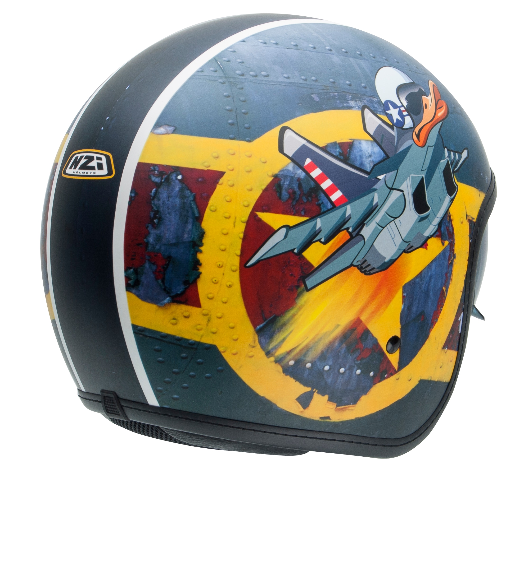 Casco de moto Jet Rolling 4 Sun NZI - Azul / Amarillo Azul / Amarillo-2