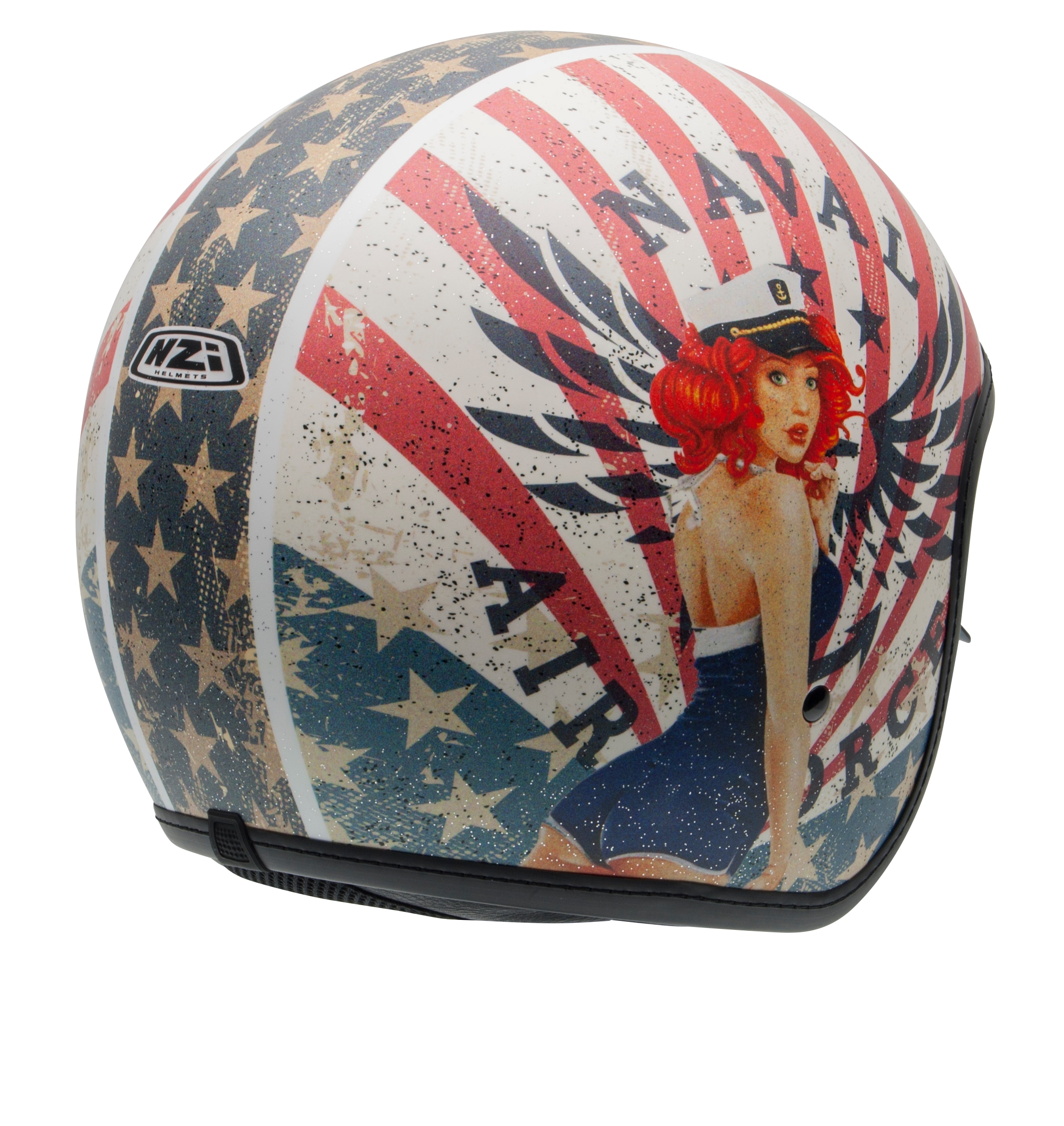 Casco de moto Jet Rolling 4 Sun NZI - Blanco / Burdeos Blanco / Burdeos-2