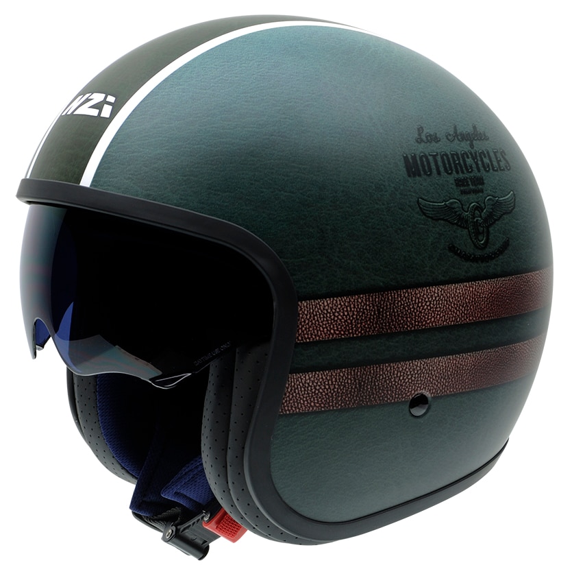 Casco de moto Jet Rolling 4 Sun NZI - Azul / Verde Azul / Verde-1