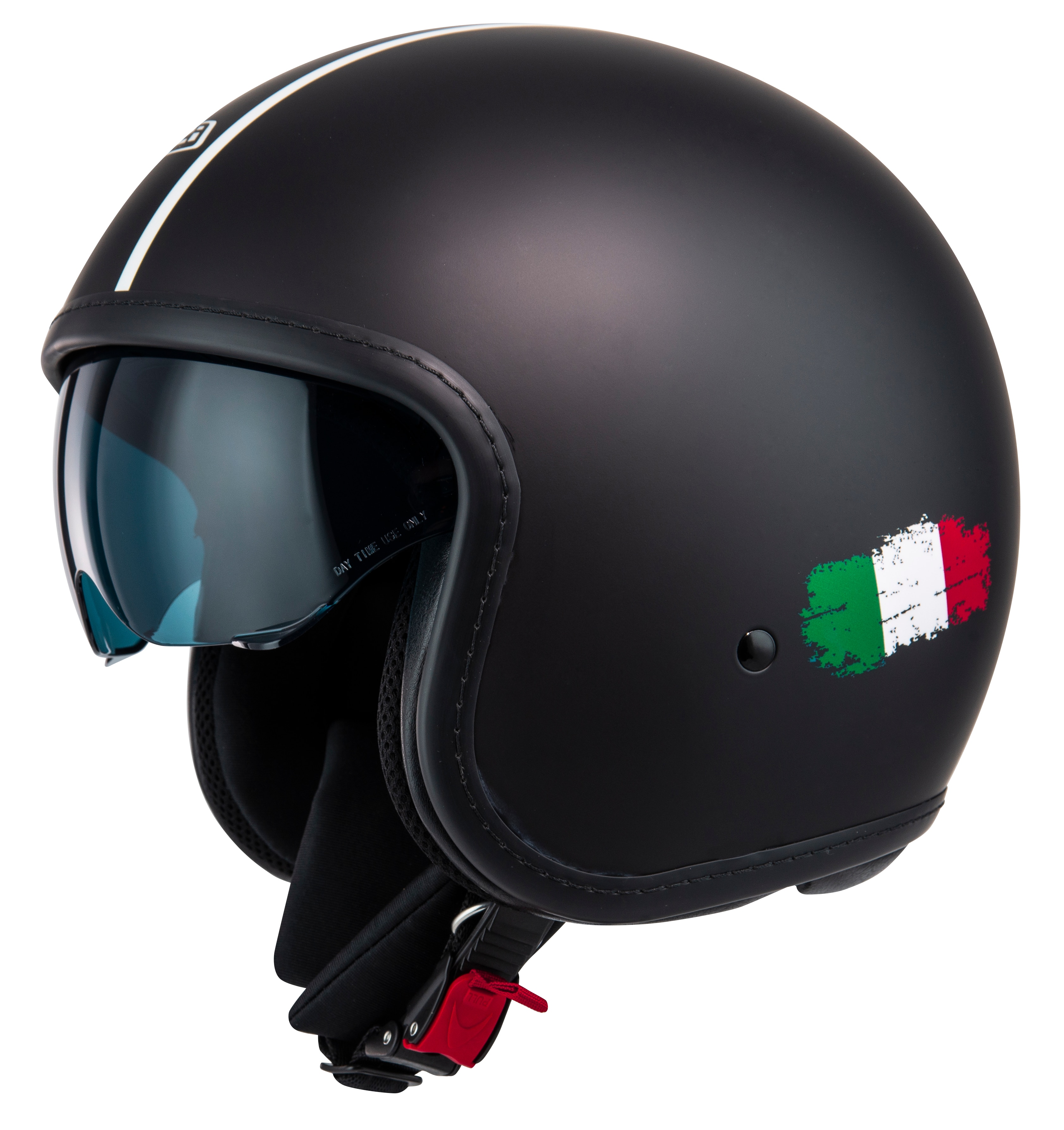 Casco de moto Jet Rolling 4 Sun NZI - Negro / Rojo Negro / Rojo-1
