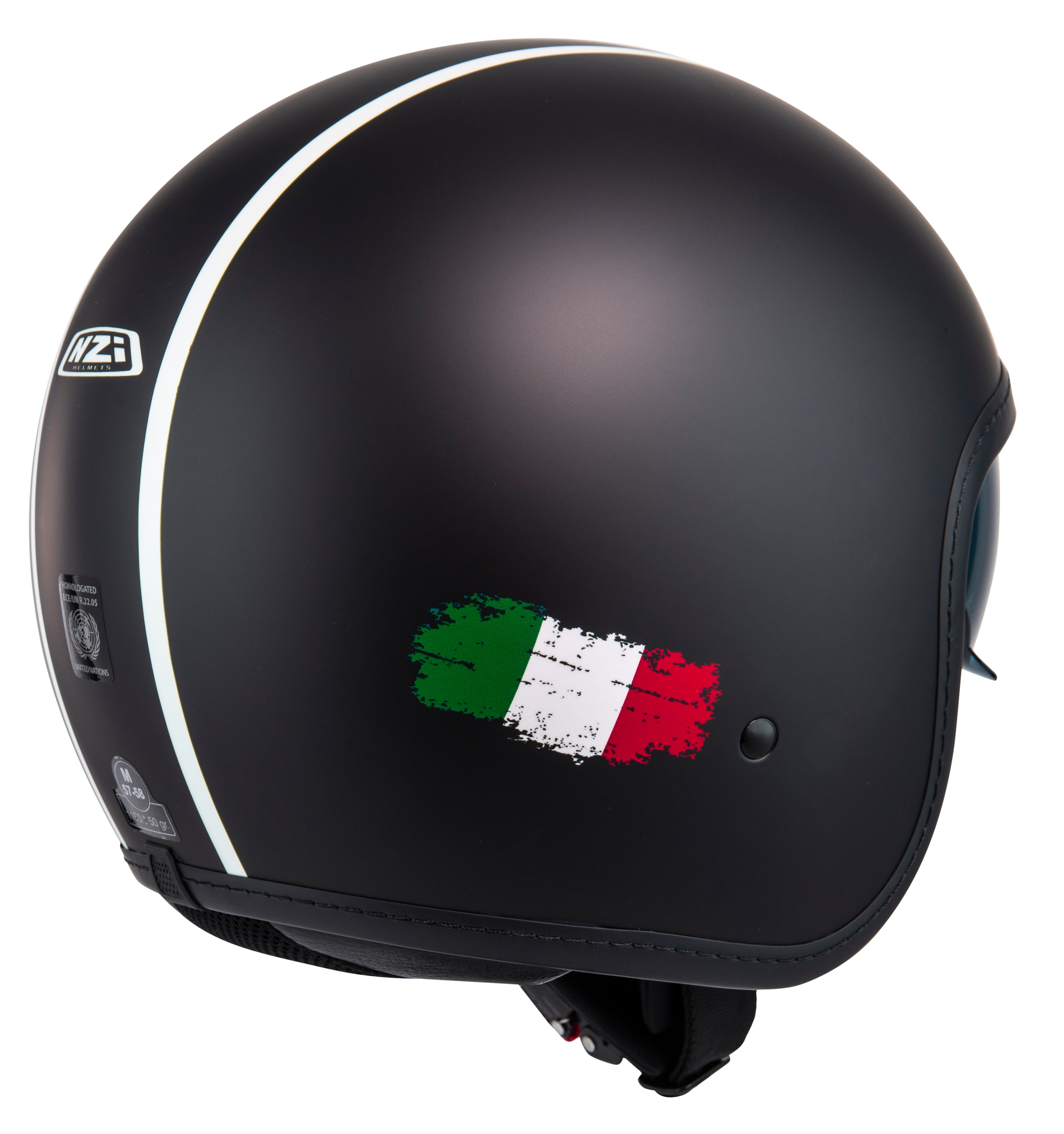 Casco de moto Jet Rolling 4 Sun NZI - Negro / Rojo Negro / Rojo-2