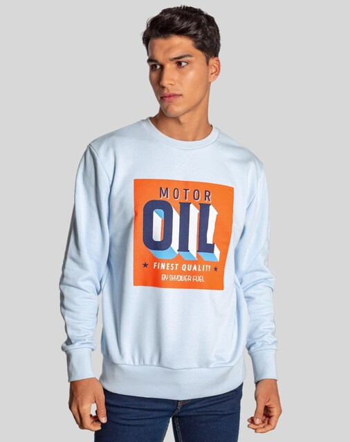 Imagen 0 de Sudadera de hombre sin capucha color azul