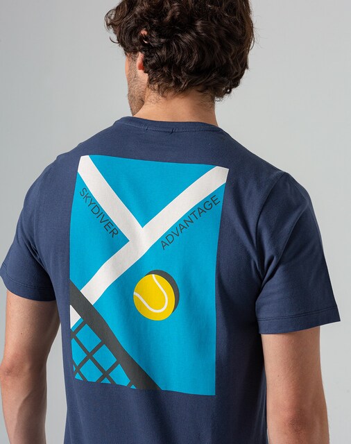 Imagen 0 de Camiseta de hombre en azul de manga corta