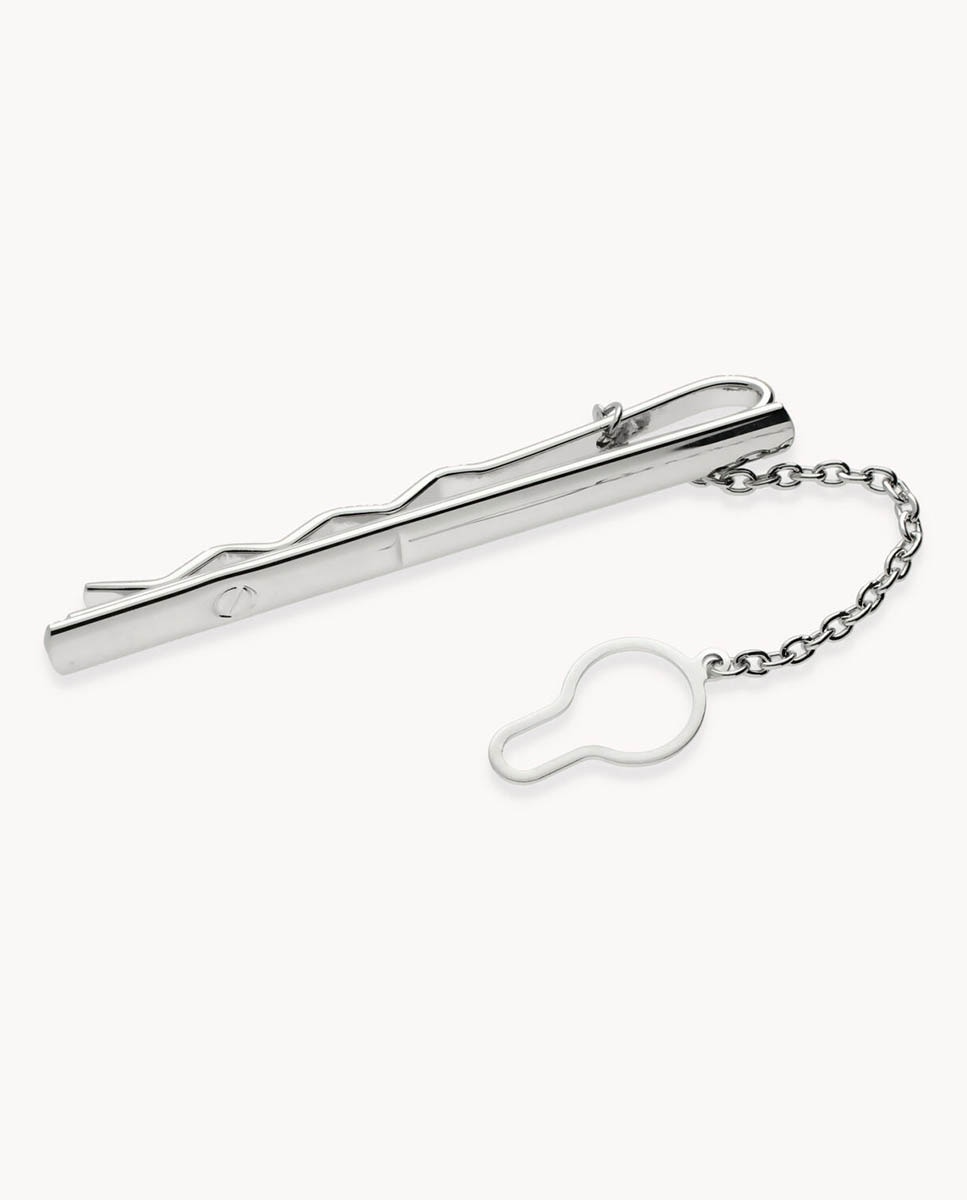 Imagen 1 de Pasador de corbata de hombre de metal rodiado Plata