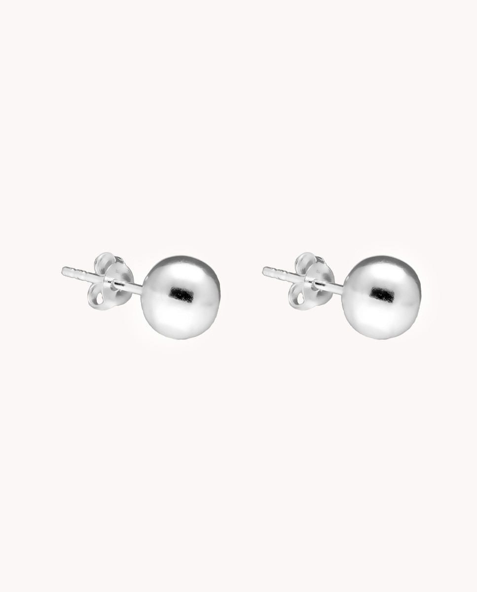 Pendientes de plata de ley 925 con bola de 8 mm - OKsilver - Plata Plata-1