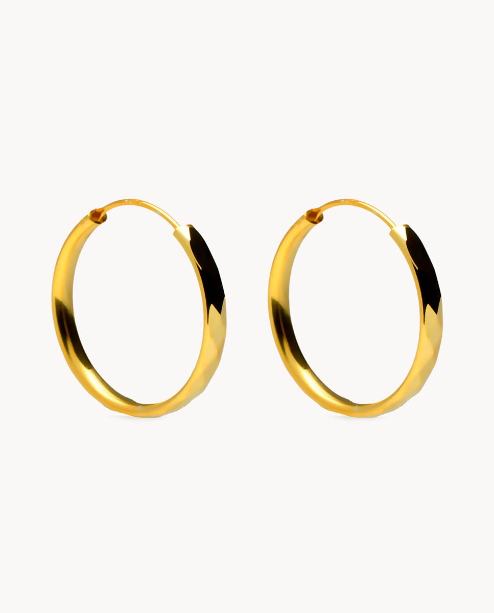 Pendientes de aro de plata bañada en oro Dorado OKsilver Dorado-1