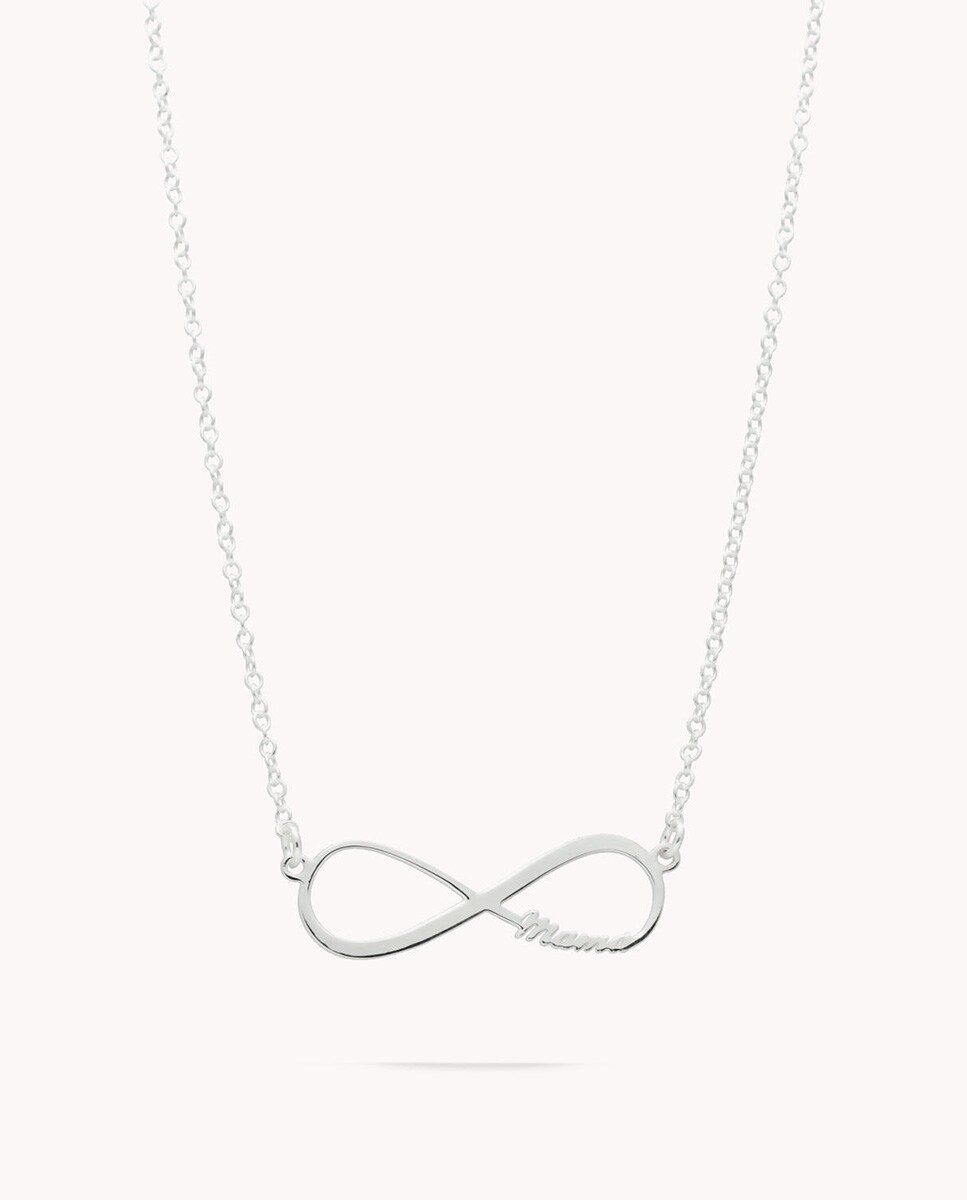 Collar Mamá En Infinito Fino de plata Plata-1