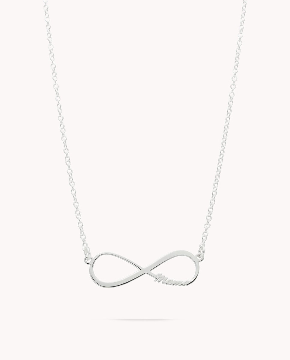 Collar Mamá En Infinito Fino de plata Plata-1