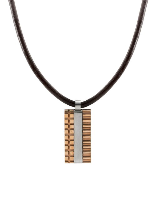 Imagen 0 de Colgante de hombre de acero inoxidable bicolor