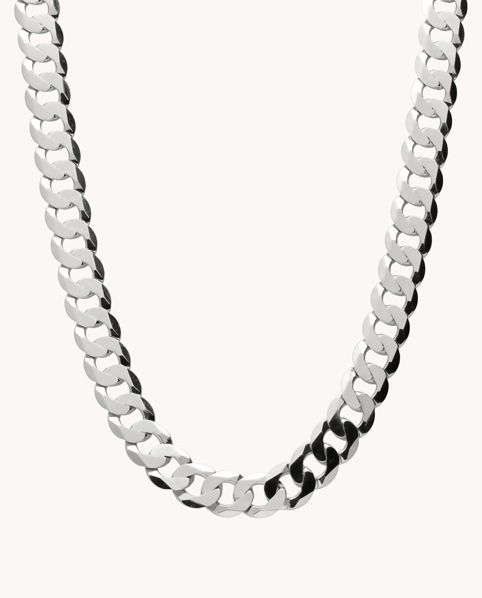 Imagen 0 de Cadena de hombre  de plata de ley 925 bañada en rodio Plata