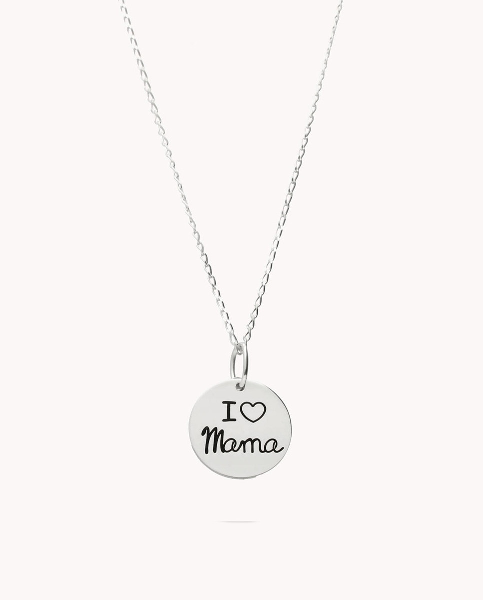 Colgante I Love Mamá En Placa de plata Plateado OKsilver Plateado-1