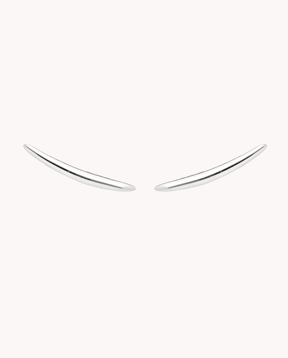 Pendientes Línea trepadores de plata bañada en rodio Plateado OKsilver Plateado-1