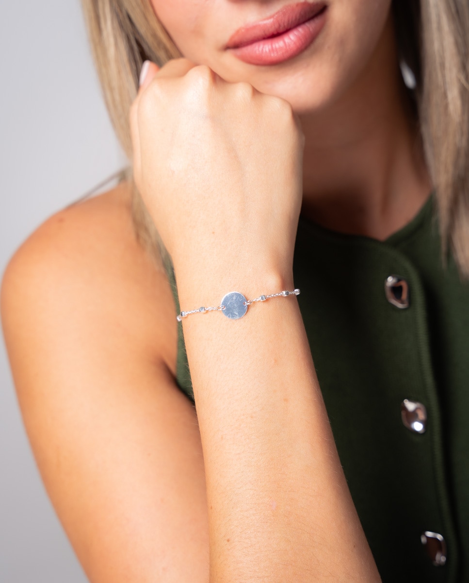 Pulsera de plata con placa - OKsilver - Plateado Plateado-2
