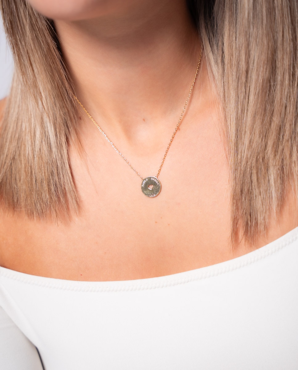Collar Super Mamá de plata bañada en oro con corazón - OKsilver - Dorado Dorado-2