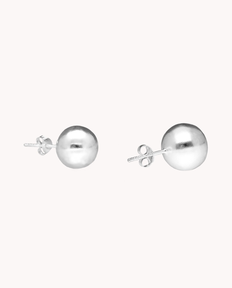 Pendientes de plata de ley 925 con bola de 10 mm - OKsilver - Plata Plata-1