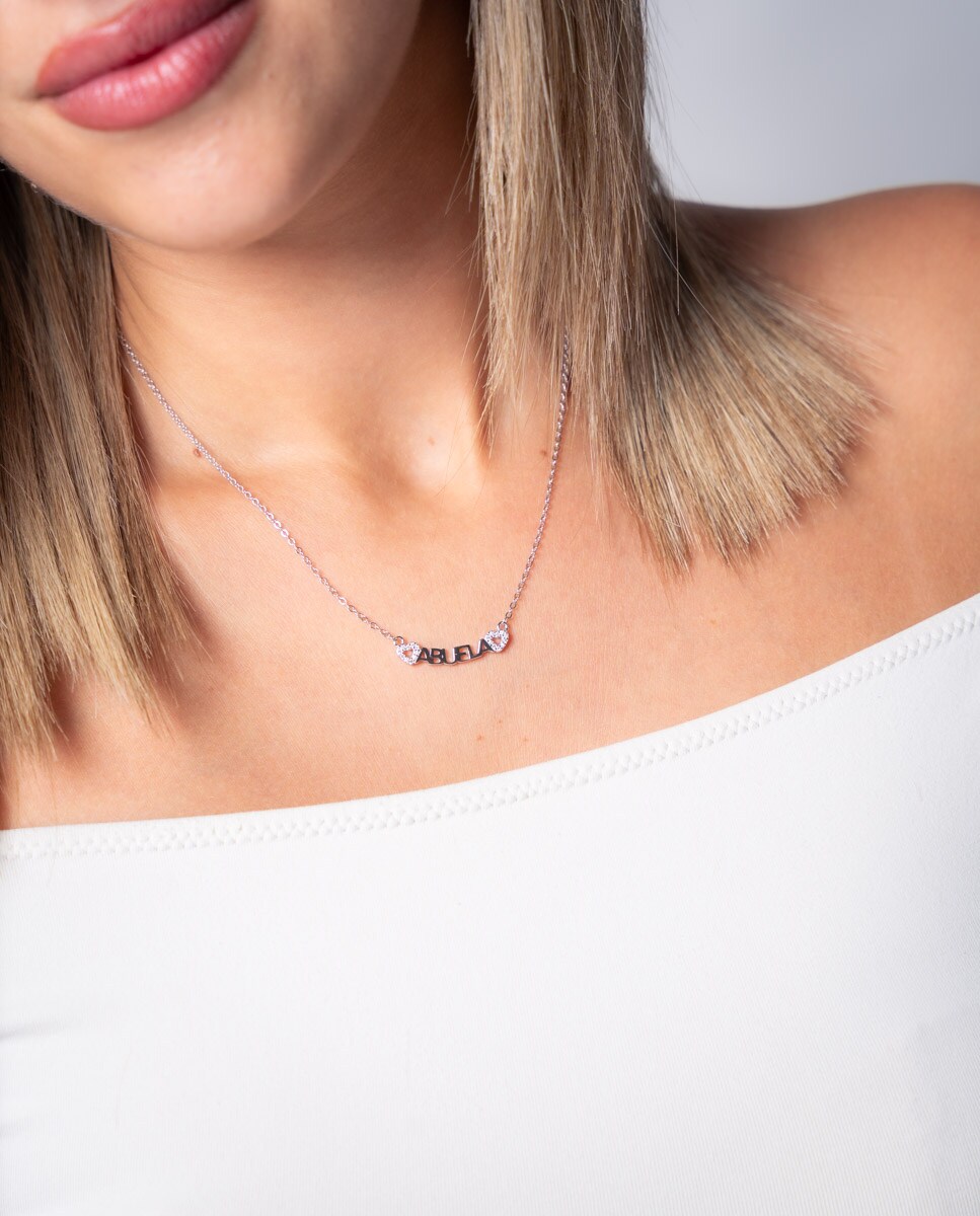 Collar Abuela Tous Collar Abuela Entre Corazones De Plata Bañada