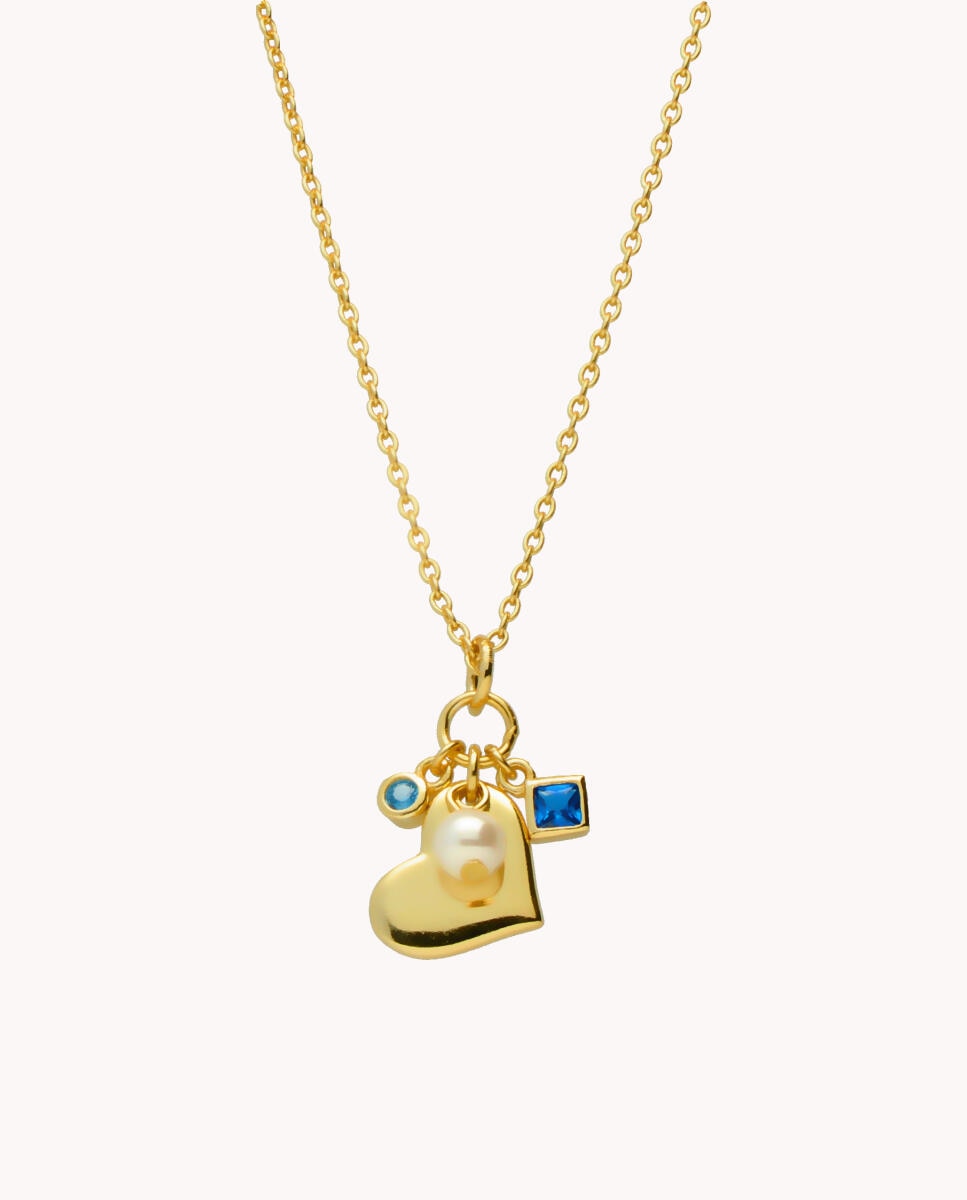 Colgante de plata bañada en oro con corazón - OKsilver - Multicolor Multicolor-1