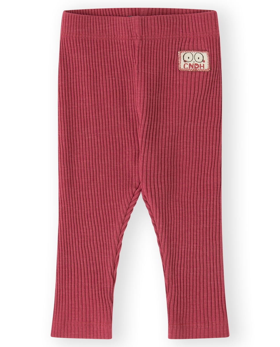 Leggin de bebé niña en tejido acanalado 100% algodón