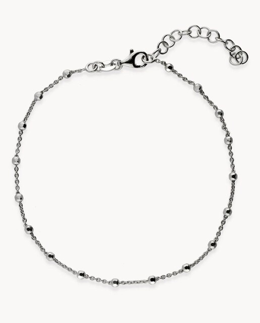 Imagen 0 de Tobillera Bolitas Chic de plata bañada en rodio