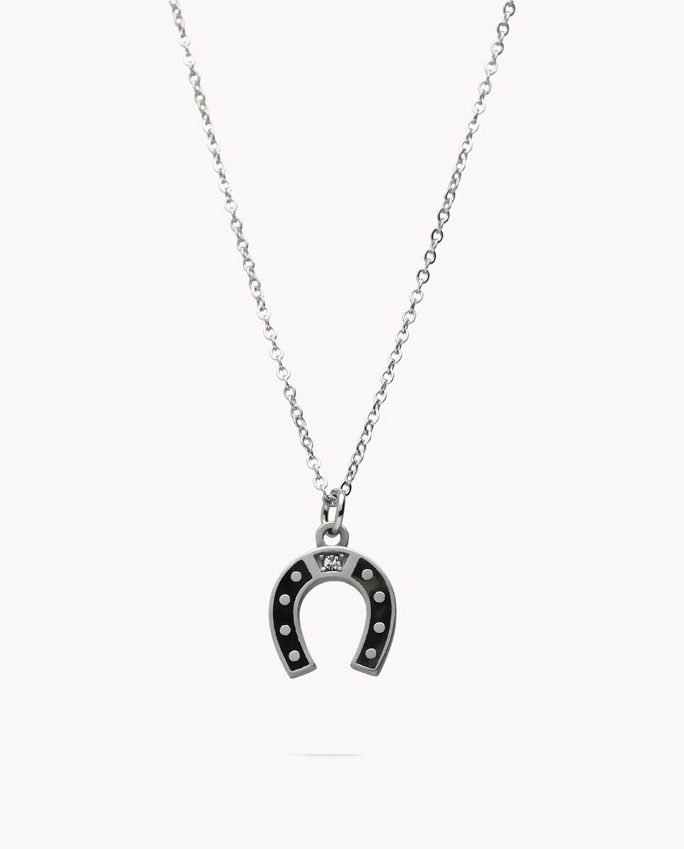 Imagen 0 de Colgante de hombre herradura brillo de acero inoxidable Negro