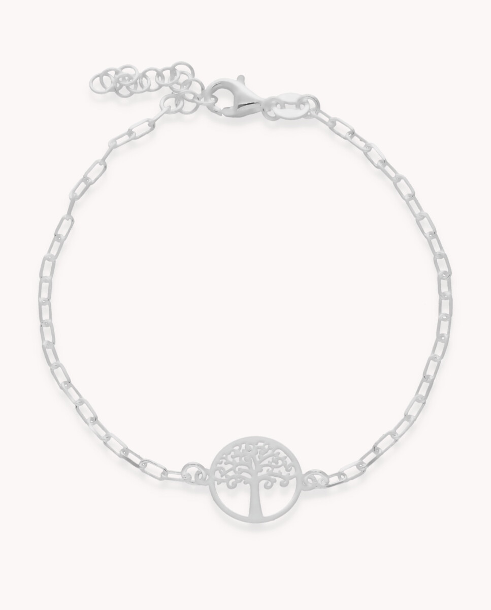 Pulsera árbol de la vida cadena fina de plata de ley 925 - OKsilver - Plata Plata-1