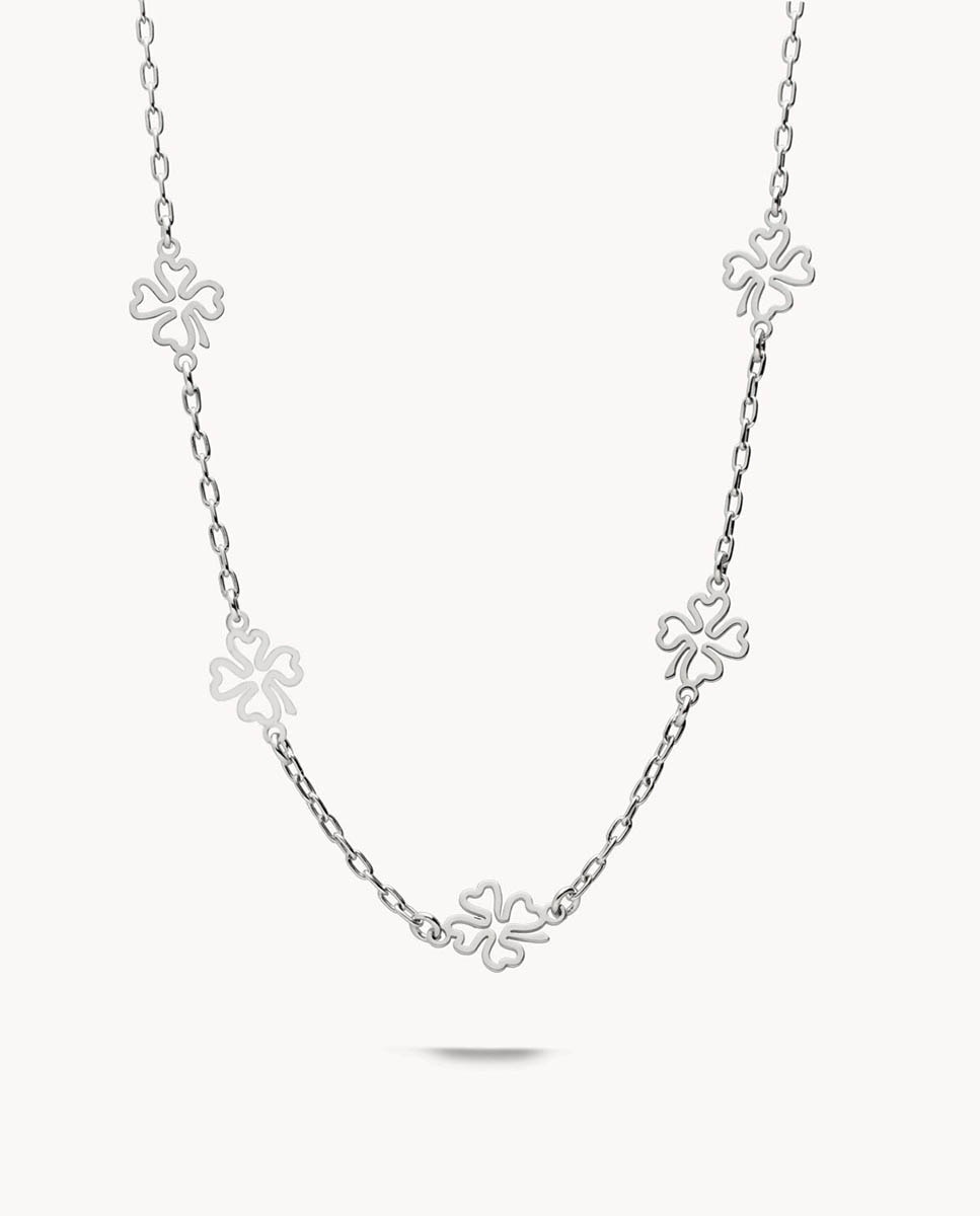 Collar Trébol Múltiples de plata bañada en rodio - OKsilver - Plateado Plateado-1