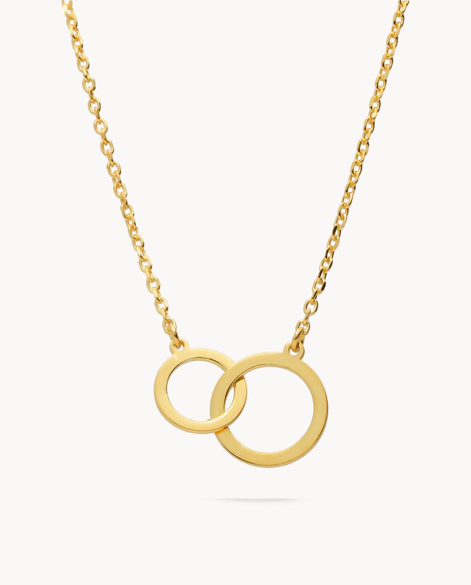 Collar doble Karma de plata bañada en oro - OKsilver - Dorado Dorado-1