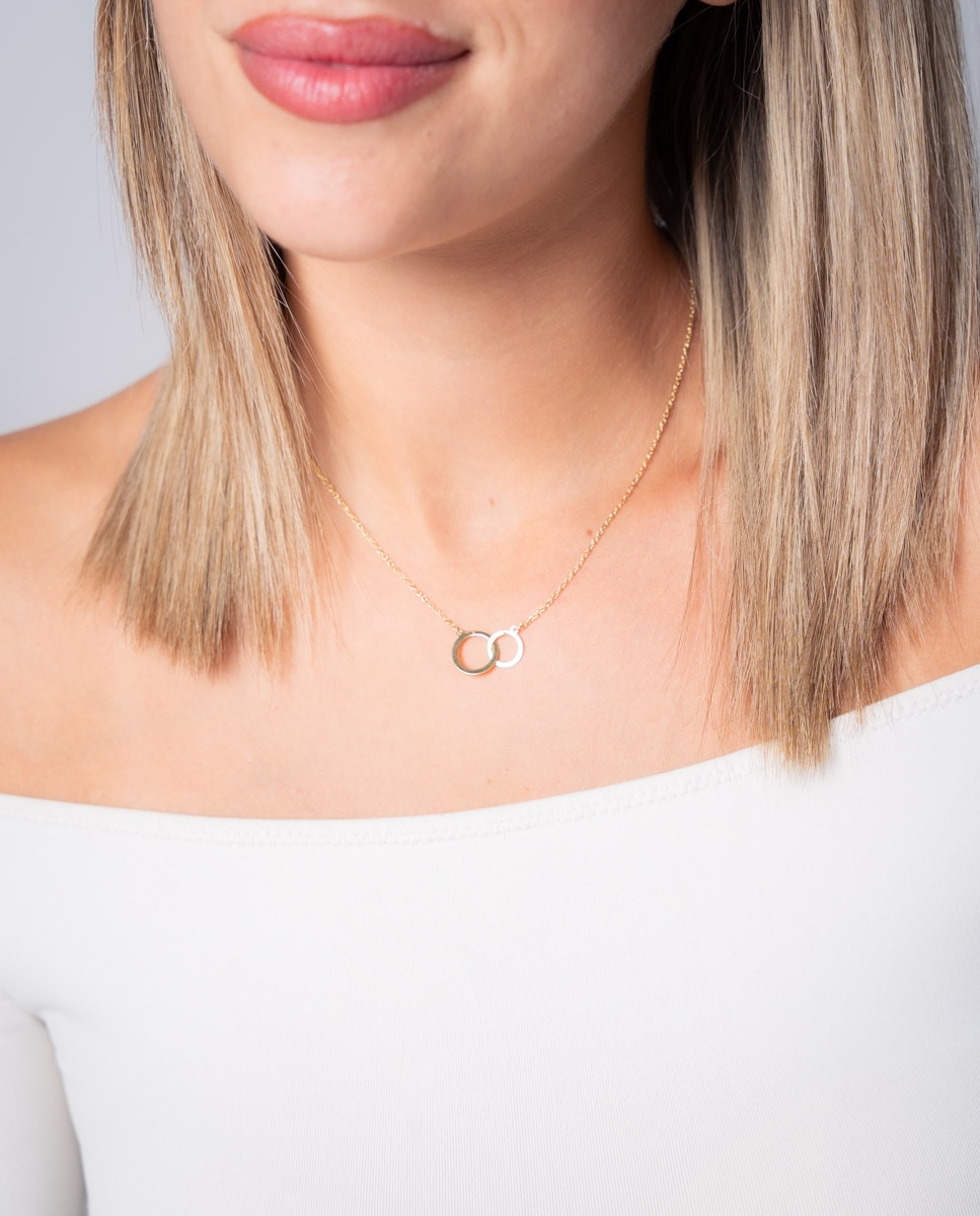 Collar doble Karma de plata bañada en oro - OKsilver - Dorado Dorado-2