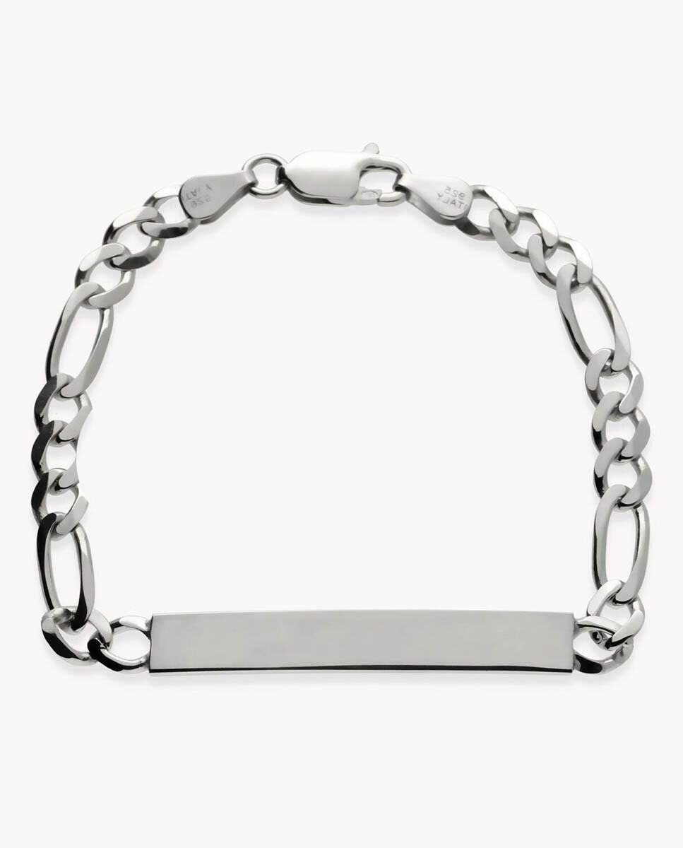 Pulsera de hombre de plata bañada en rodio estilo esclava Plata-1