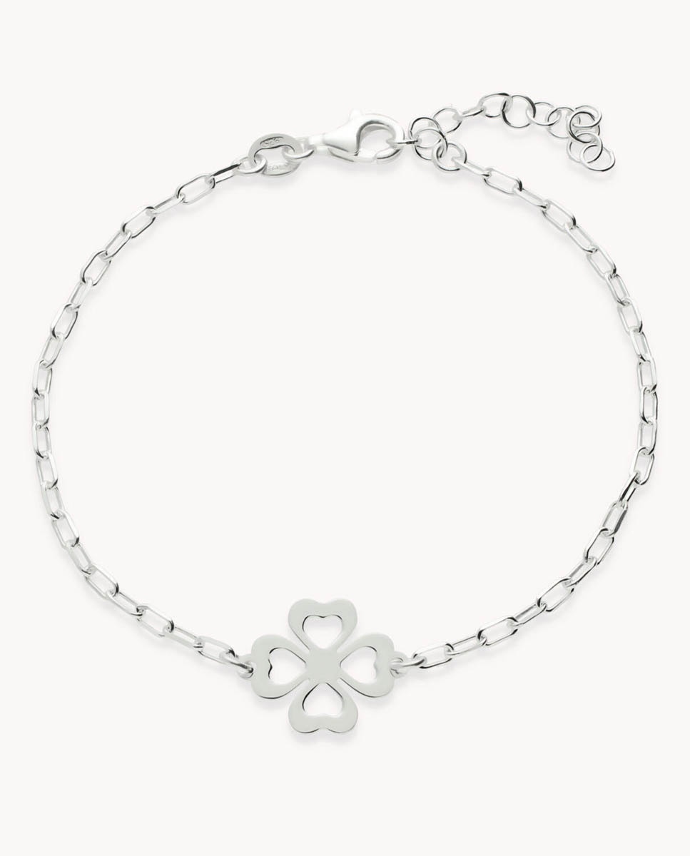 Pulsera Trébol eslabones de plata - OKsilver - Plateado Plateado-1