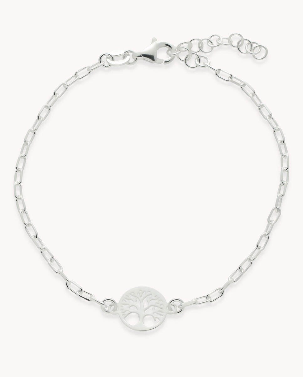 Pulsera Árbol de la vida eslabones de plata Plata-1