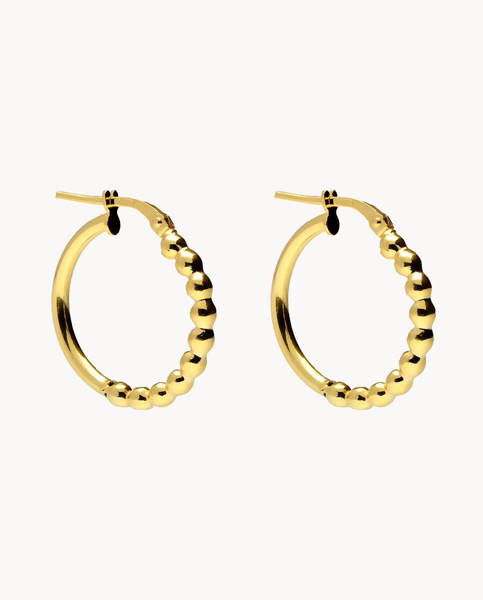 Pendientes de aro Mix bolas de plata bañada en oro - OKsilver - Dorado Dorado-1