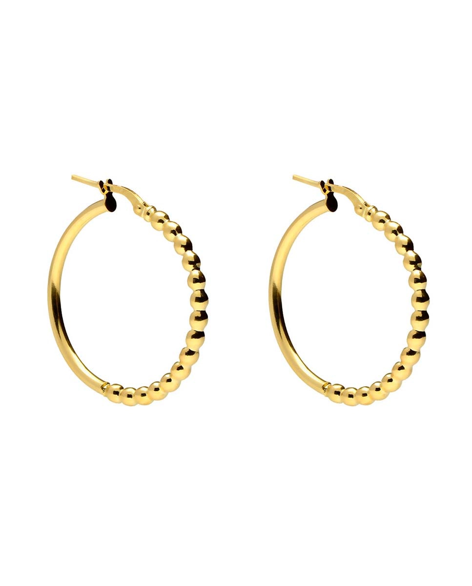 Pendientes de aro Mix bolas de plata bañada en oro - OKsilver - Dorado Dorado-1