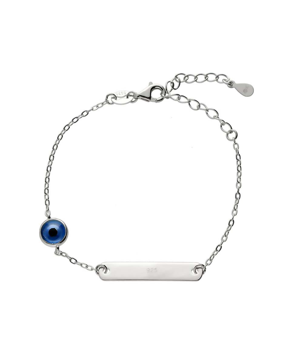 Pulsera esclava infantil con ojo turco de plata bañada en rodio - OKsilver - Multicolor Multicolor-1