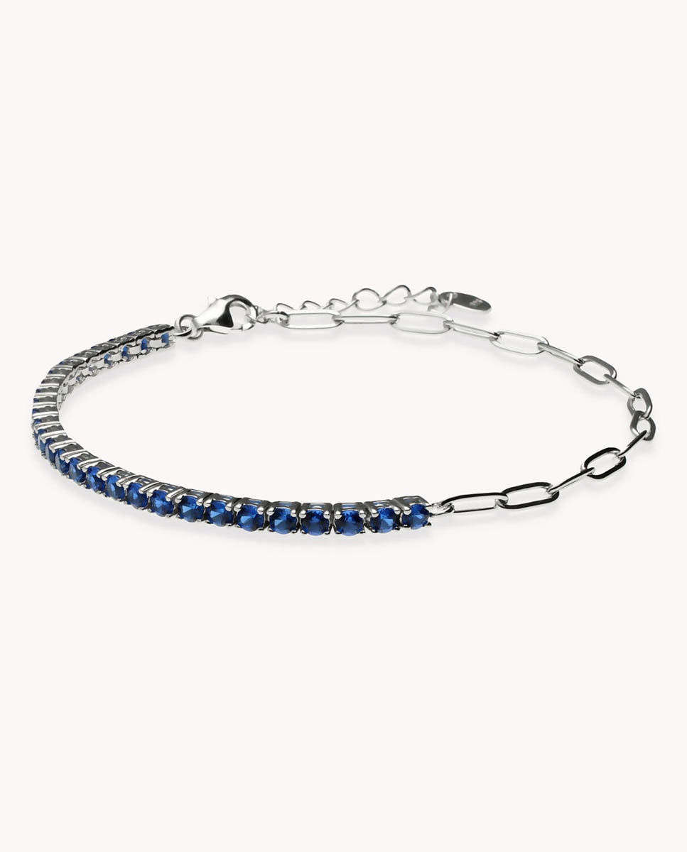 PULSERA DE PLATA ESLABONES CRUZADOS - Joyería Asunción