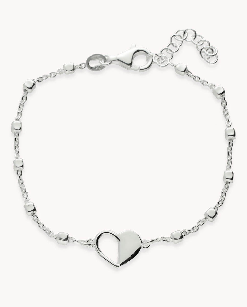Pulsera corazón mitad de plata - OKsilver - Plateado Plateado-1