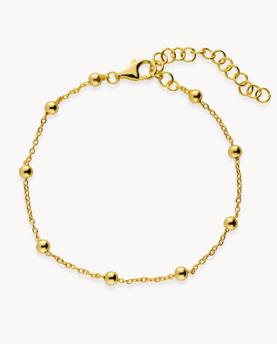 Pulsera día de plata bañada en oro - OKsilver - Dorado Dorado-1
